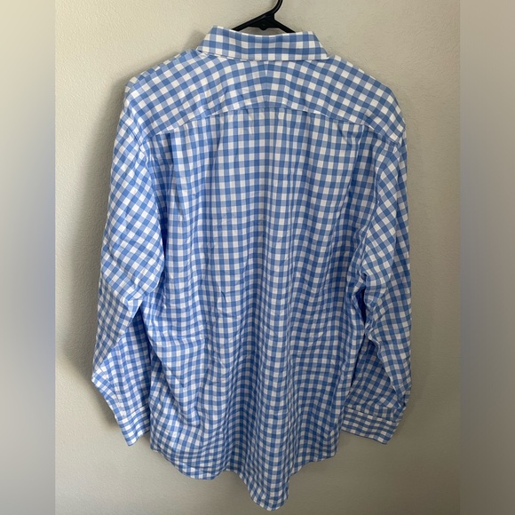 Men's Regular Fit Button Down Dress Shirt Blue and White Nordstrom - Picture 6 of 9
